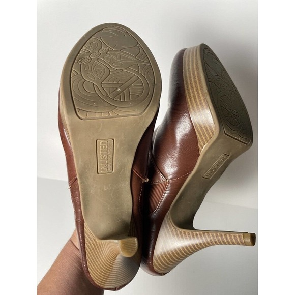 Kenneth Cole Platform Stiletto Booties US Size 10 M Red Brown Stretch Unlisted - Picture 5 of 7